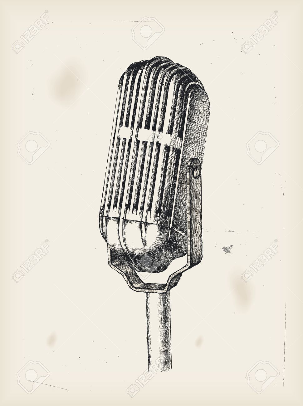 Vintage Microphone Drawing at GetDrawings Free download