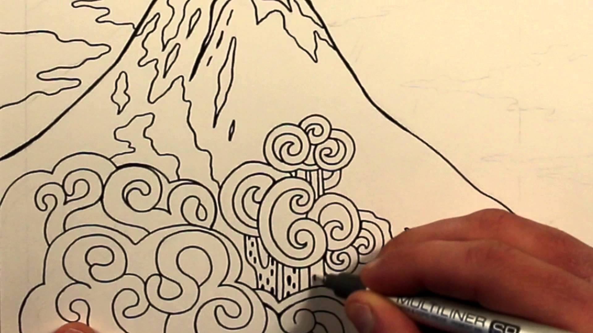 Volcano Eruption Drawing at GetDrawings | Free download