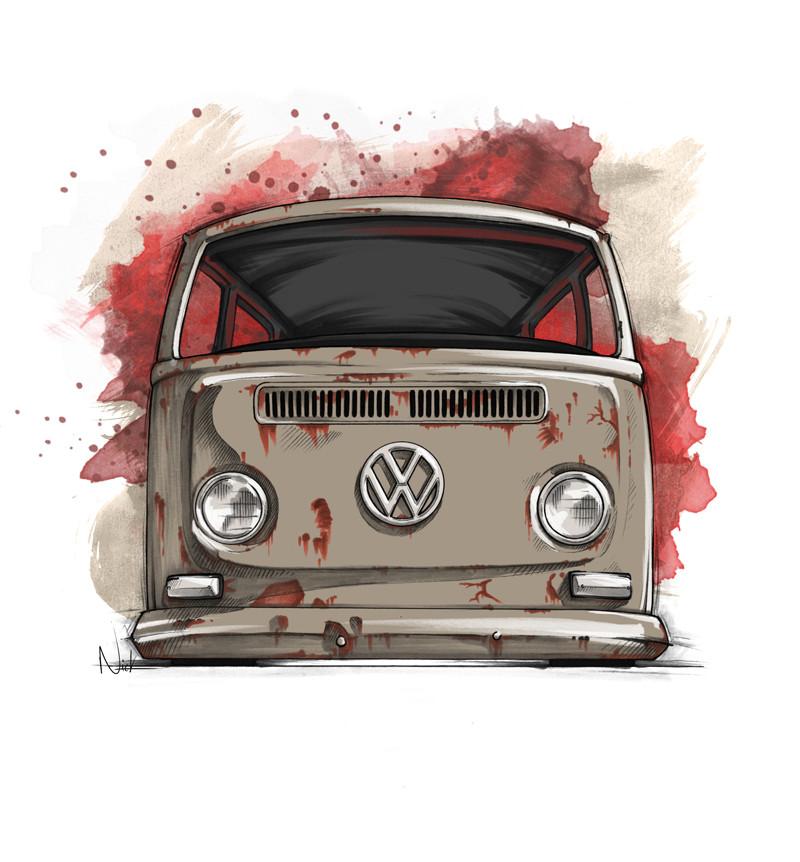 800x862 Vw Bus Drawing Surfacenick.