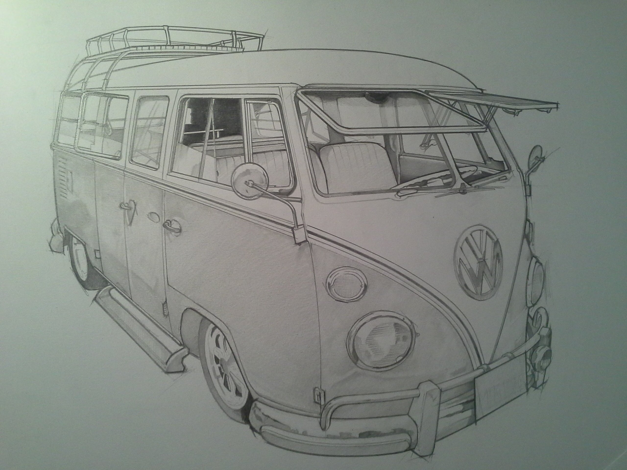 Volkswagen Van Drawing at GetDrawings Free download