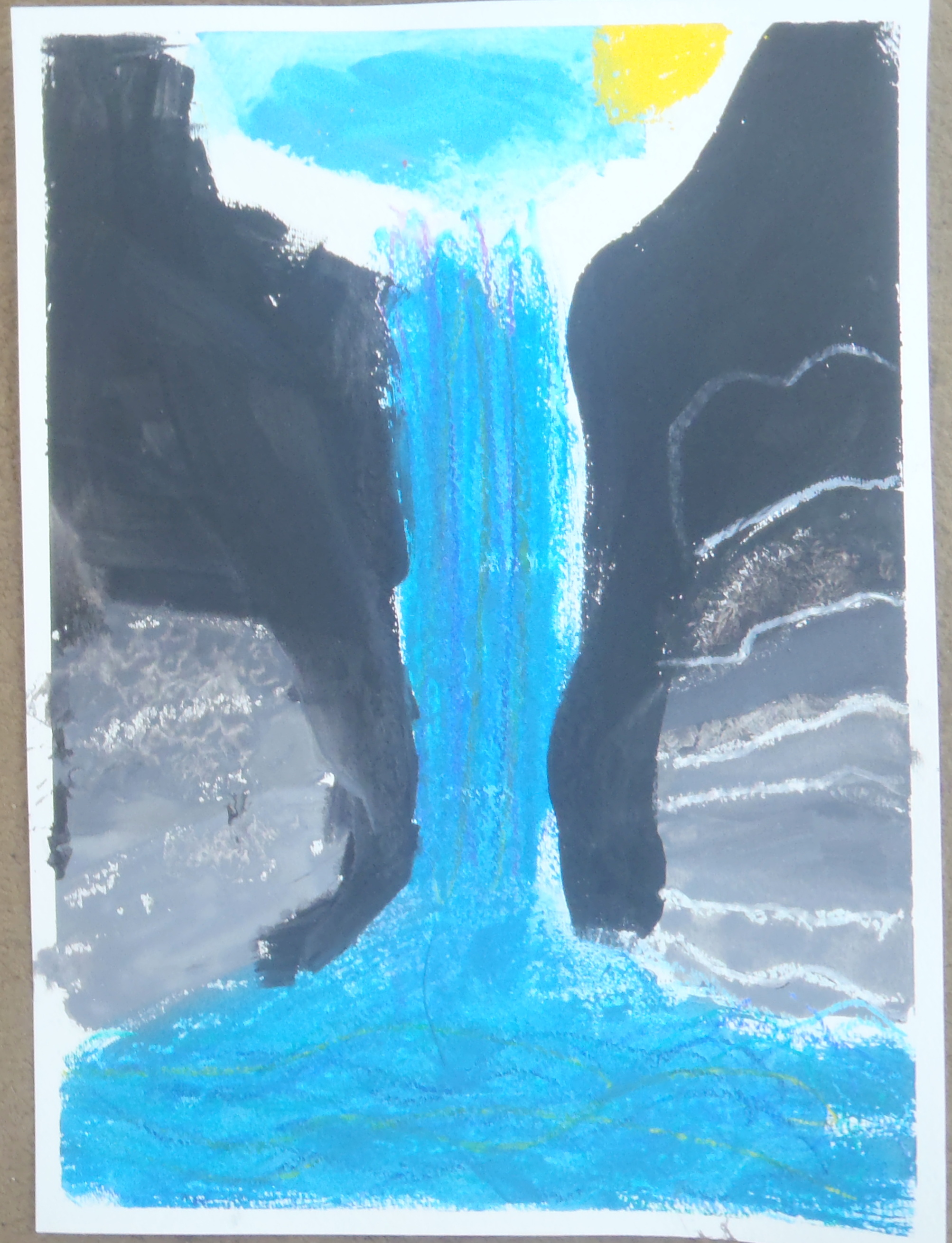 Рисование в старшей группе на тему водопад
