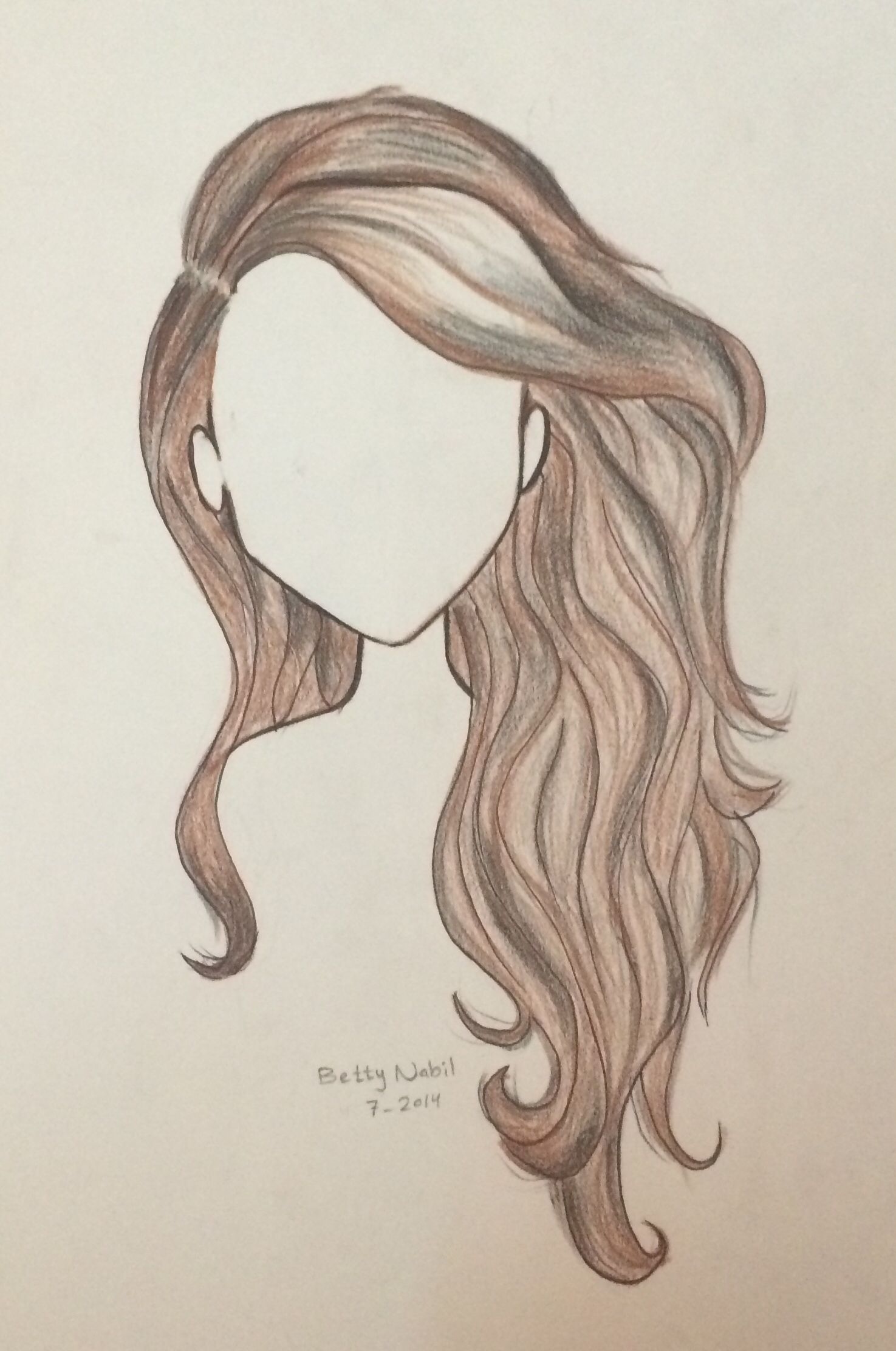 Wavy Hair Drawing at GetDrawings | Free download