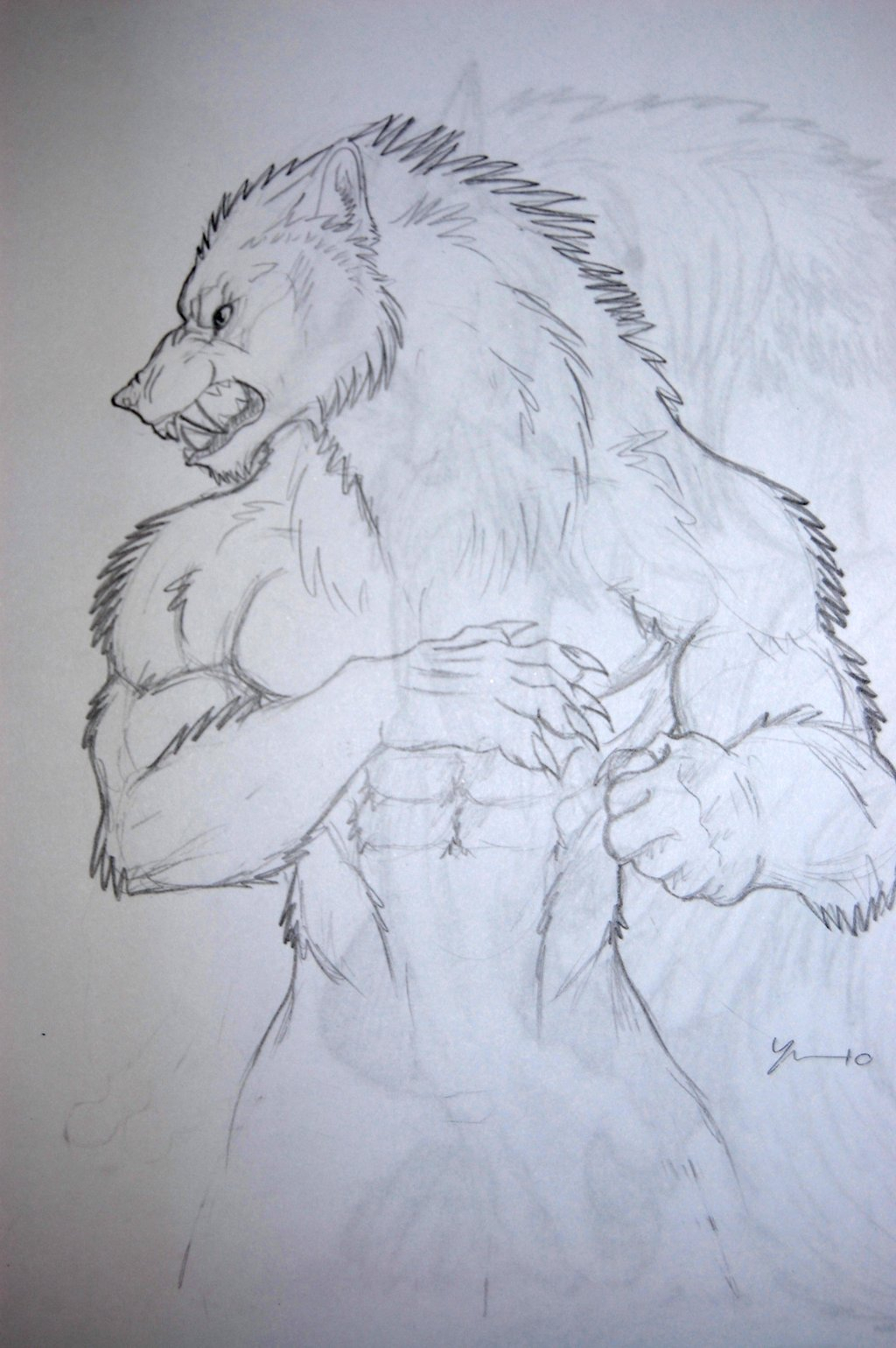 Best Sketch Werewolf Drawing with Pencil