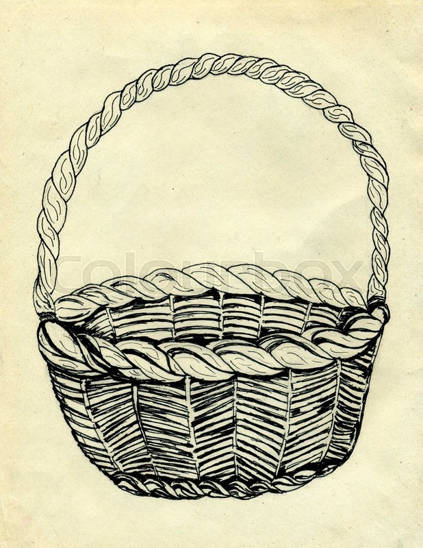Wicker Basket Drawing at GetDrawings Free download