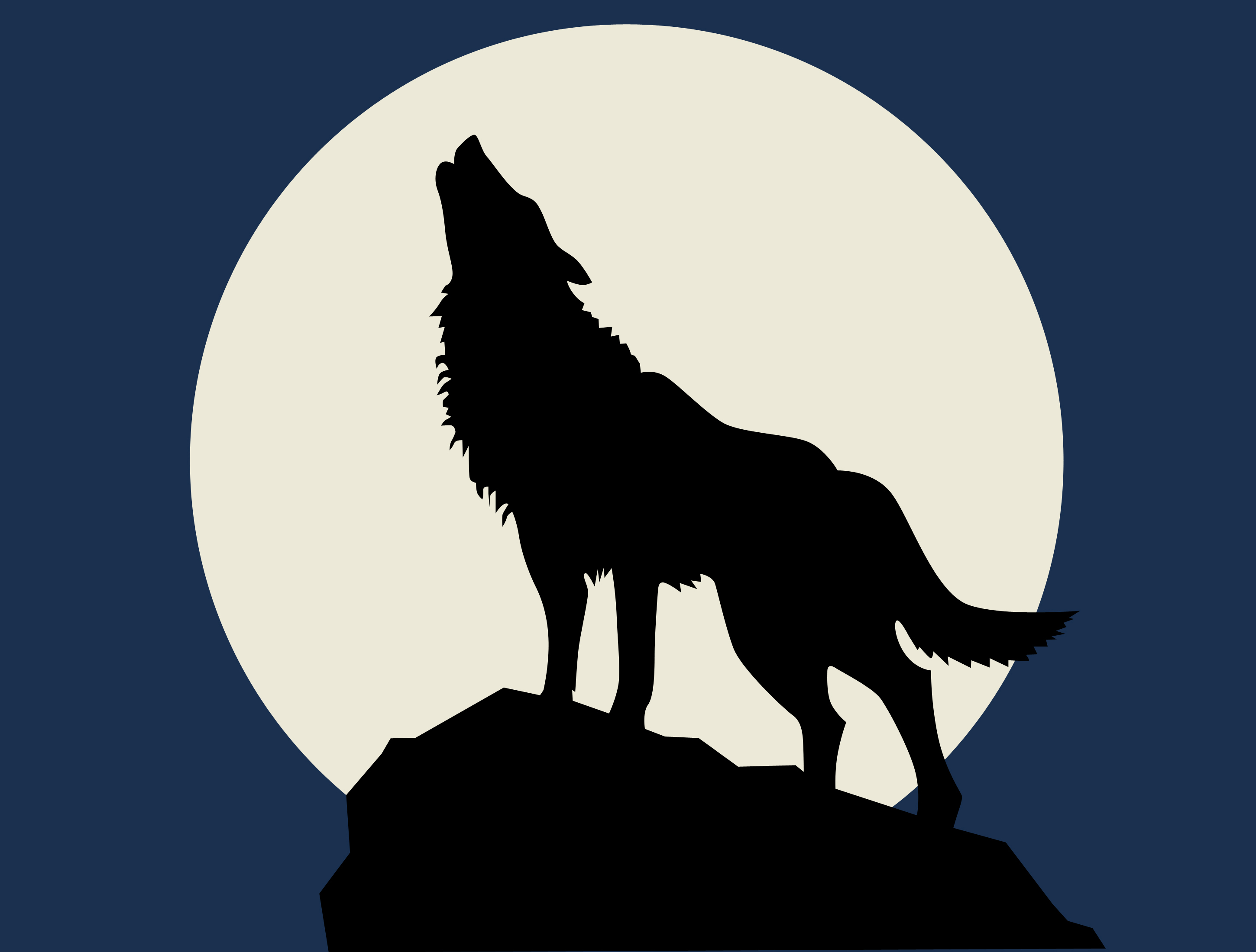 Wolf Howling At Moon Drawing at GetDrawings | Free download