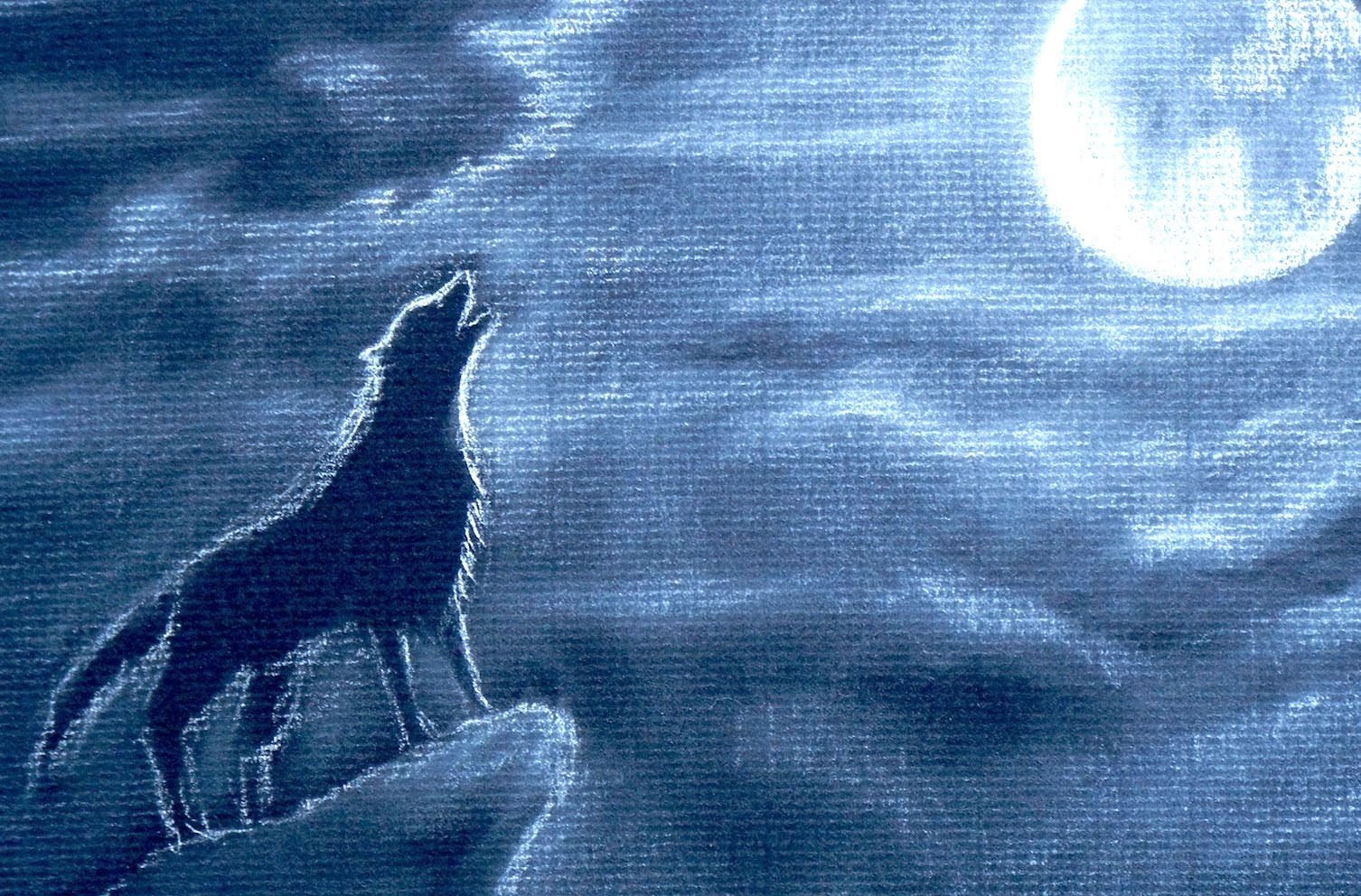 Wolf Howling At The Moon Drawing Step By Step at GetDrawings | Free