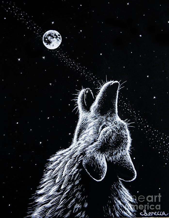 Wolf Howling Moon Drawing at GetDrawings | Free download