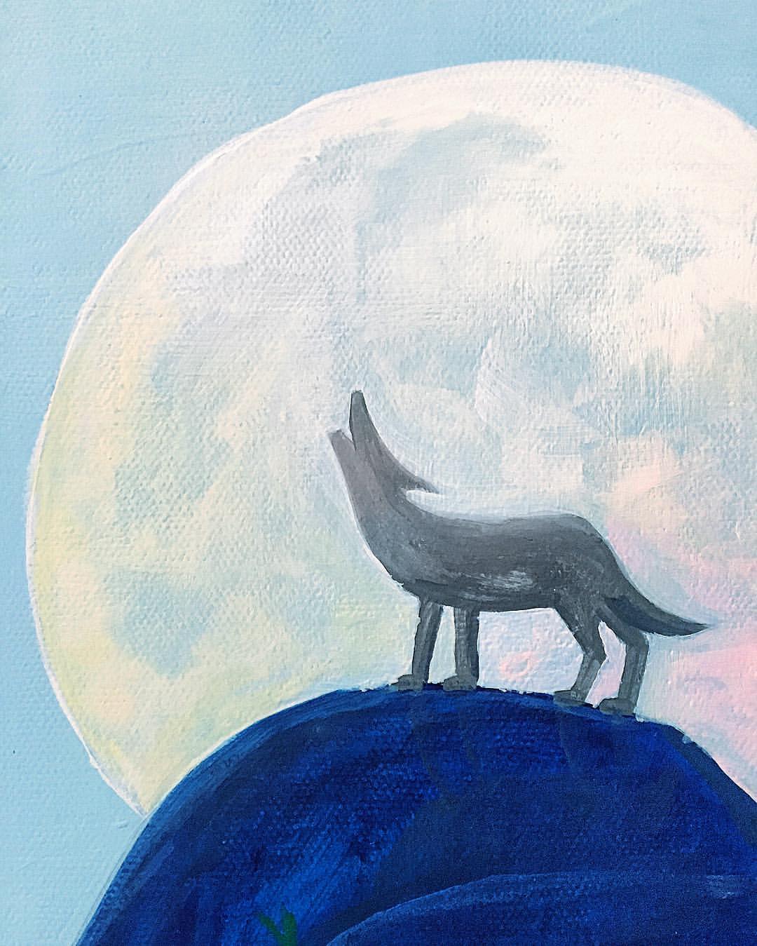 Wolf Howling Moon Drawing at GetDrawings | Free download