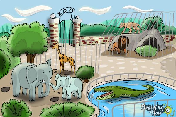 Zoo Cartoon Drawing at GetDrawings | Free download