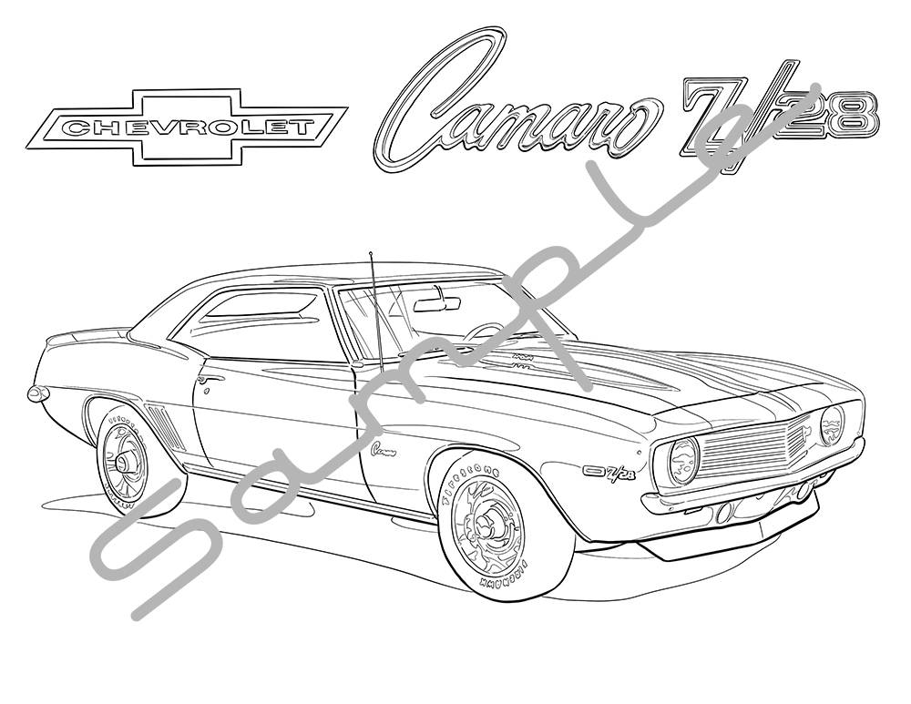 1969 Camaro Drawing at GetDrawings | Free download