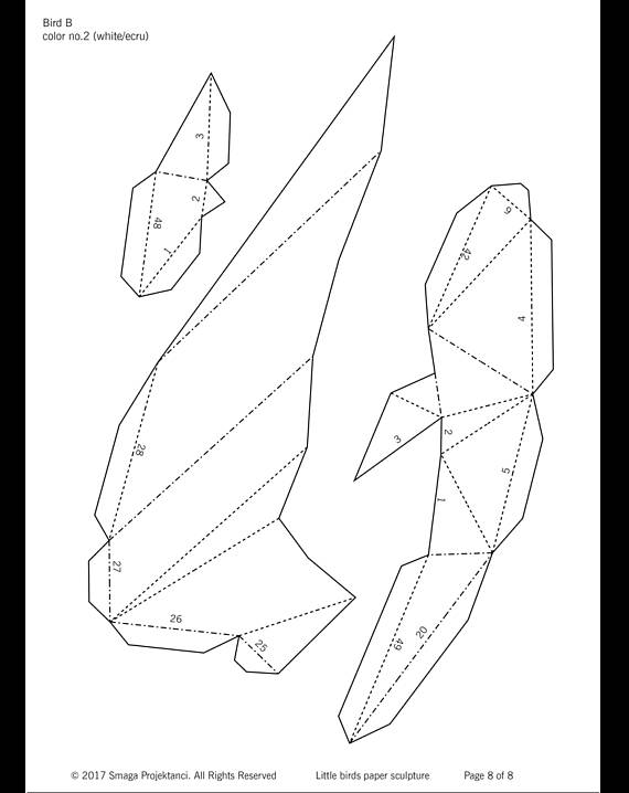 Паперкрафт птицы схемы
