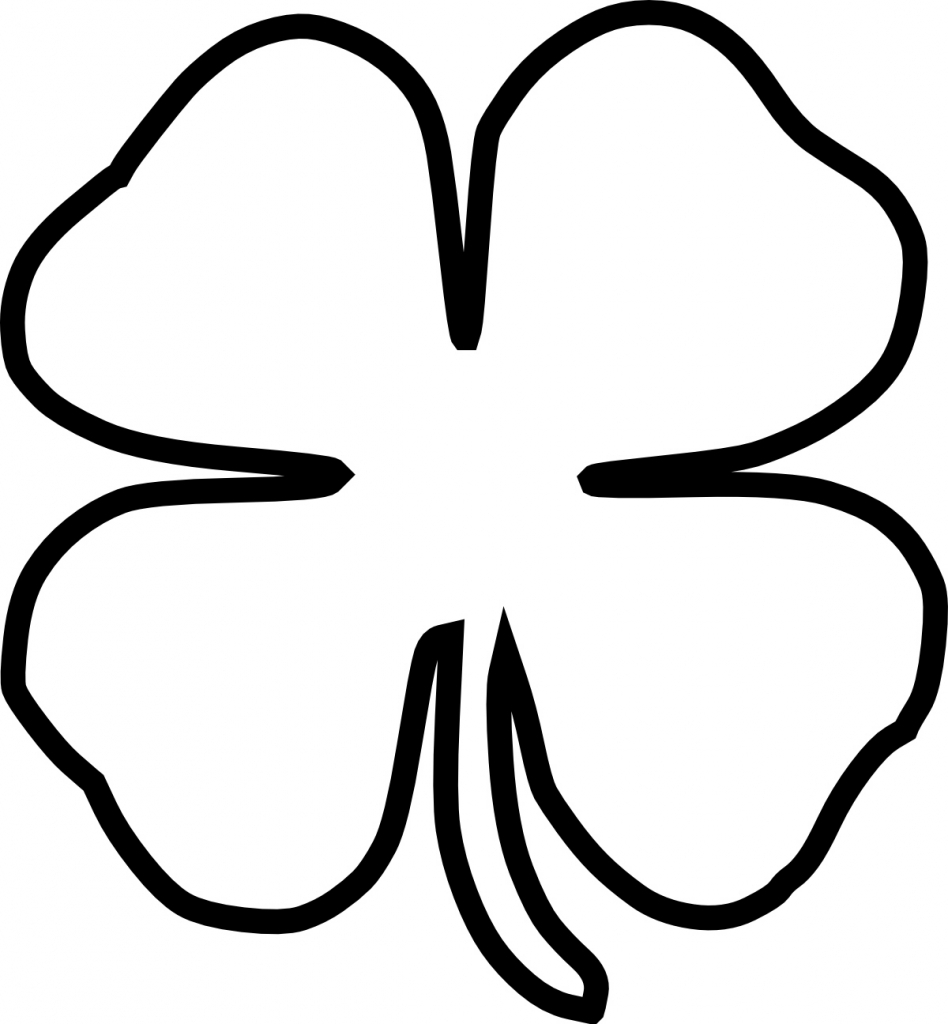 Large Printable Four Leaf Clover