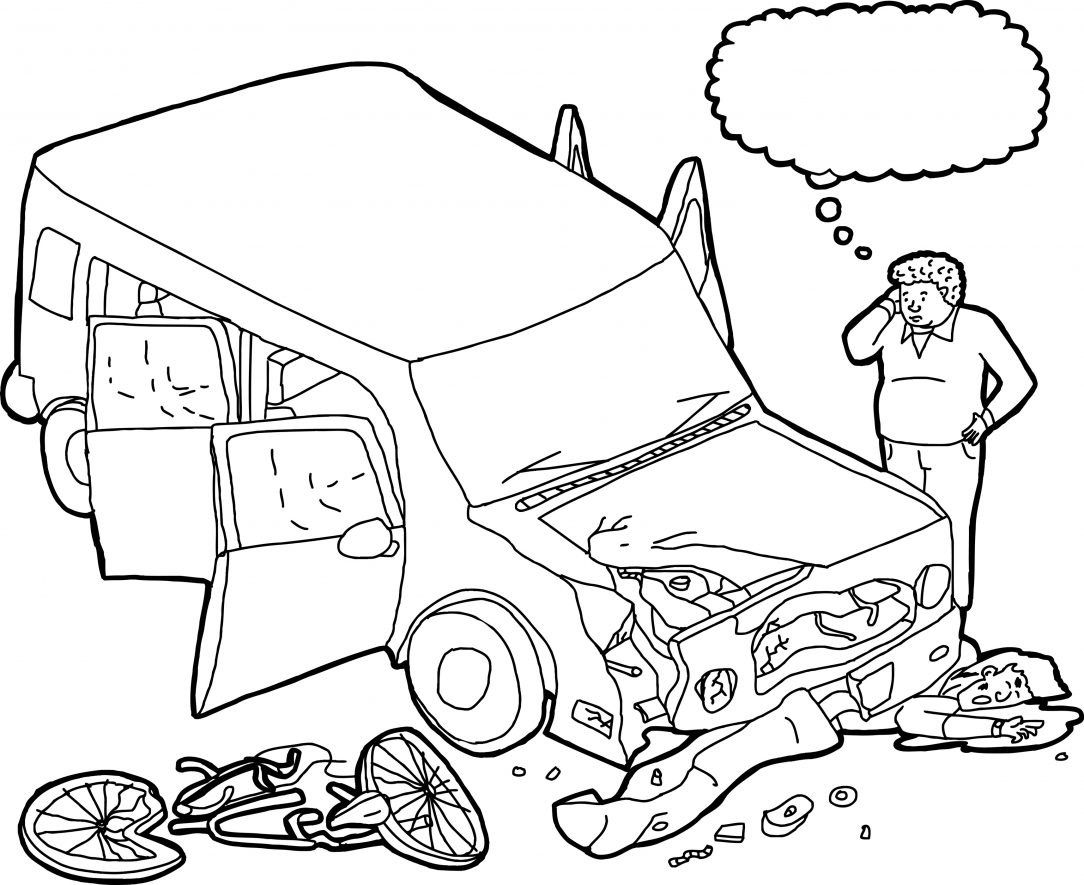 Traffic Accident Coloring Pages