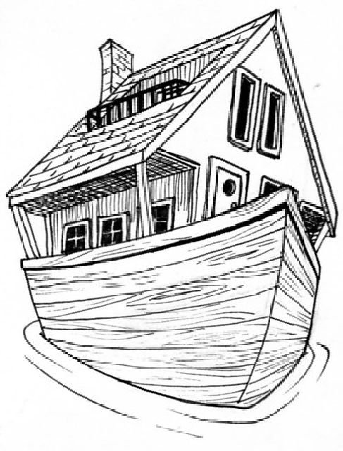 Houseboat Coloring Page - Doctor Dolittle's Post Office, by Hugh