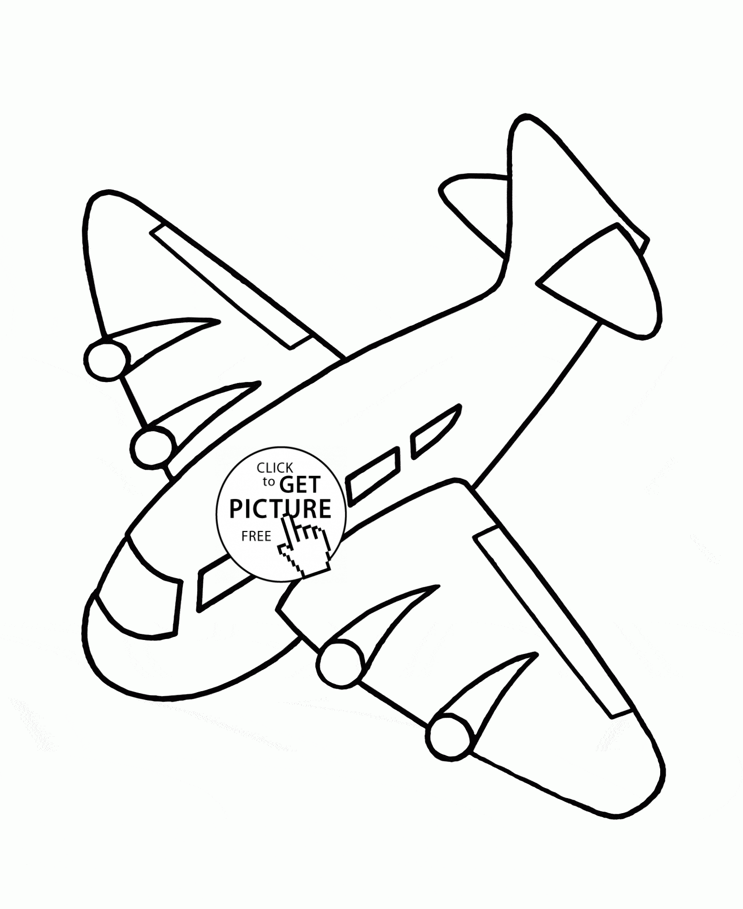 Cartoon Airplane Coloring for Kids