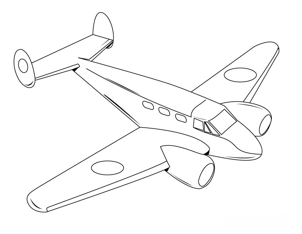 simple airplane line drawings