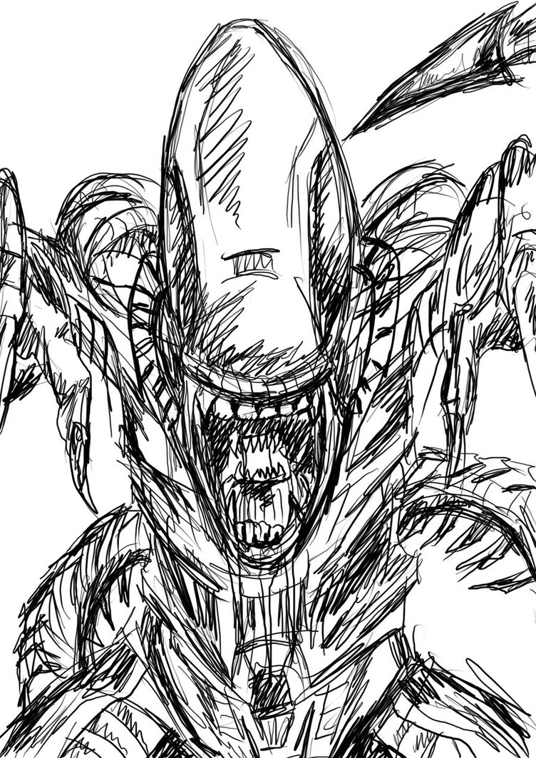 Alien Sketch Drawing at GetDrawings | Free download