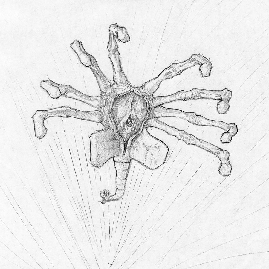 8. drawing images for 'Facehugger'. 