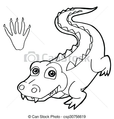 crocodile in water coloring page