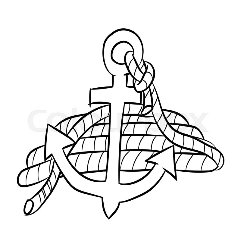 Anchor Line Drawing at GetDrawings | Free download