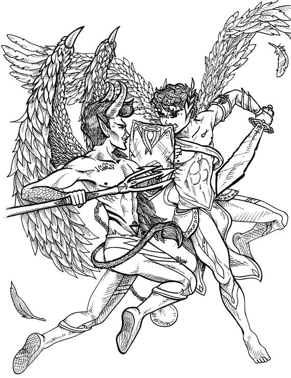 Angel Vs Demon Drawing at GetDrawings Free download