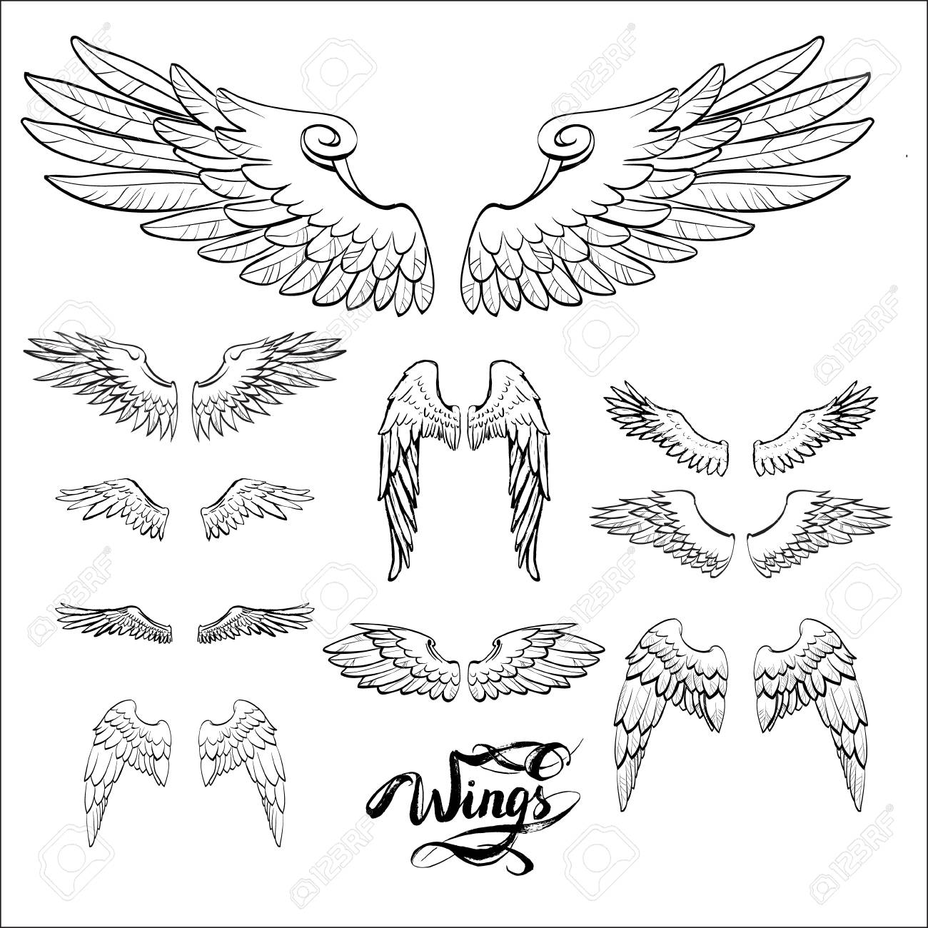 Angel Wing Drawing Tutorial at GetDrawings Free download