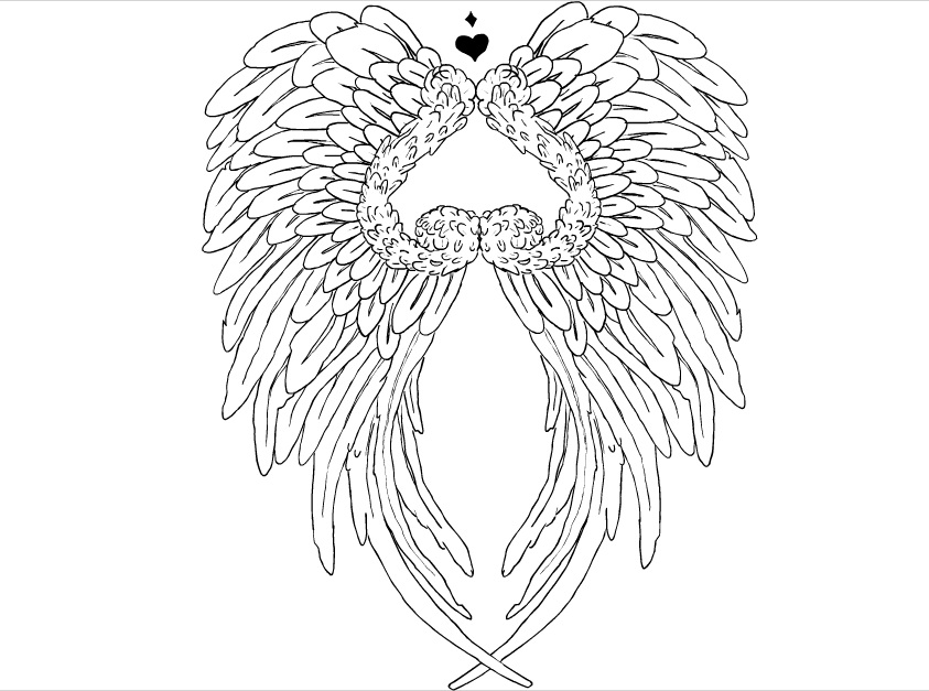 Easy Angel Wings Drawing at PaintingValley.com | Explore collection of