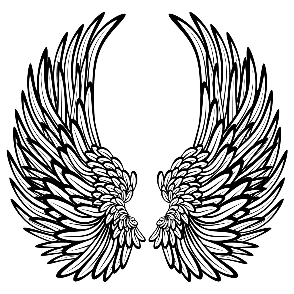 angel wings easy drawing