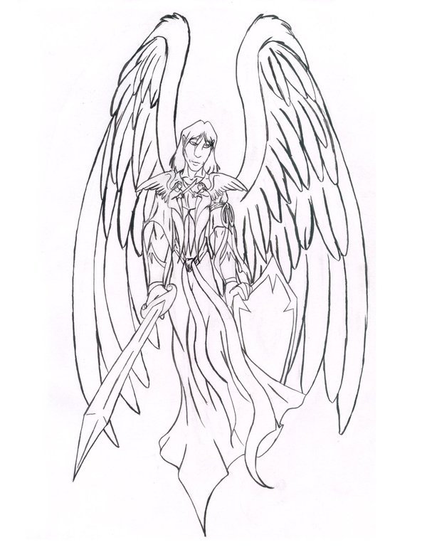 Angels Line Drawing at GetDrawings | Free download