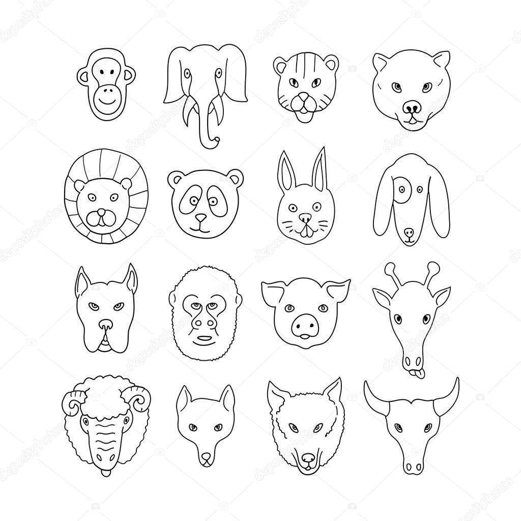 Animals Faces Drawing at GetDrawings | Free download