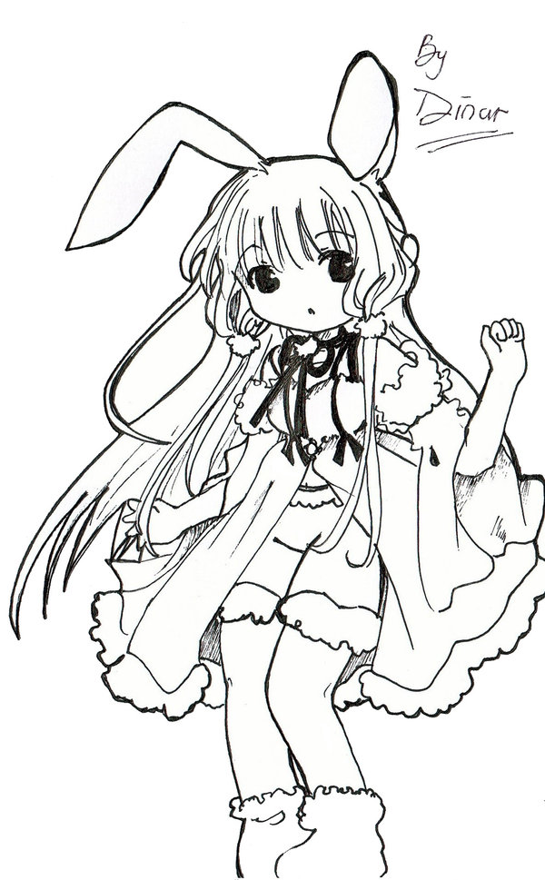 Anime Bunny Drawing at GetDrawings | Free download