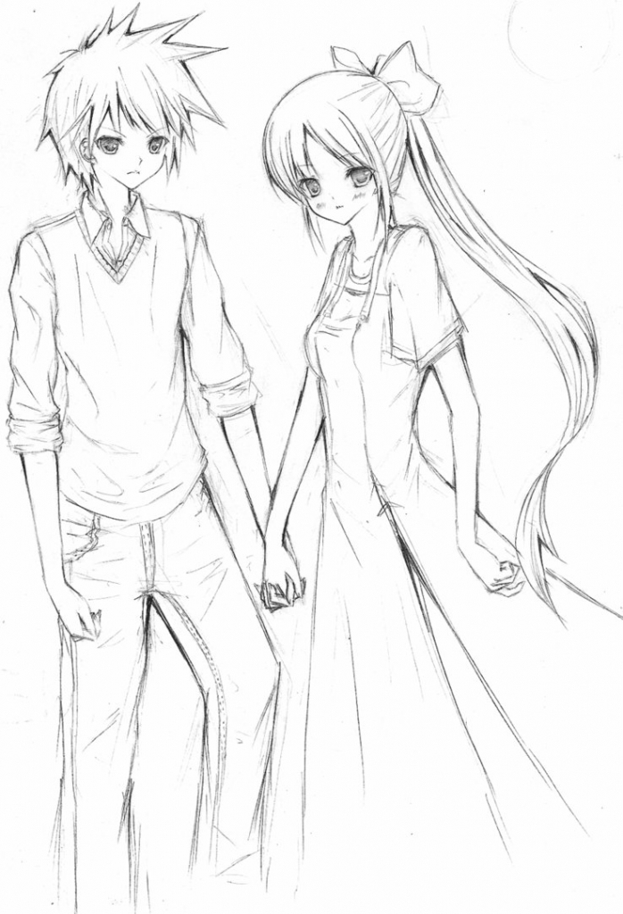 Anime Cute Couple Drawing at GetDrawings | Free download