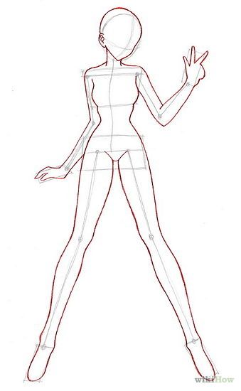 cartoon female body sketch