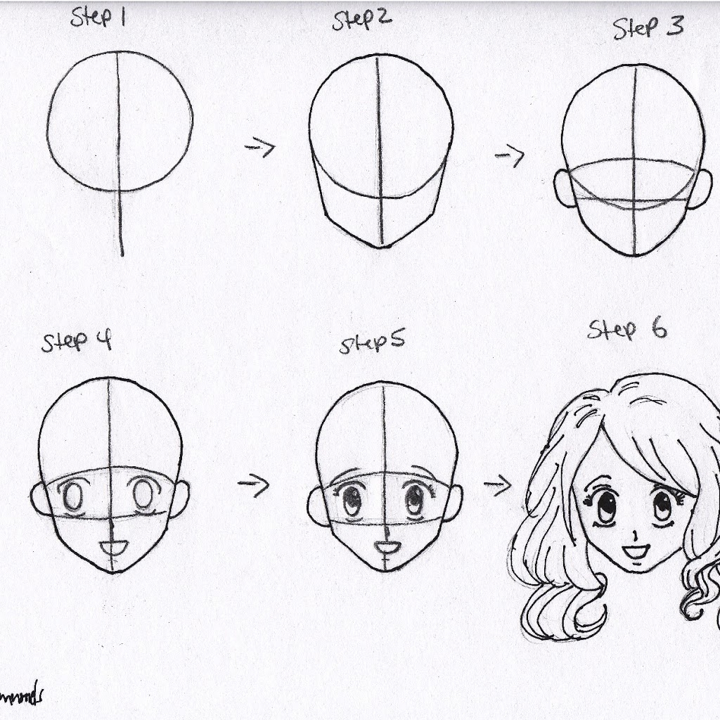 Anime Head Drawing at GetDrawings | Free download