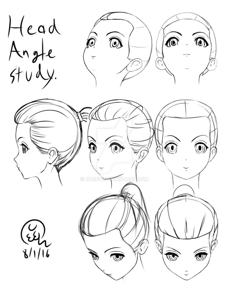 Anime Heads At Different Angles Drawing at GetDrawings | Free download