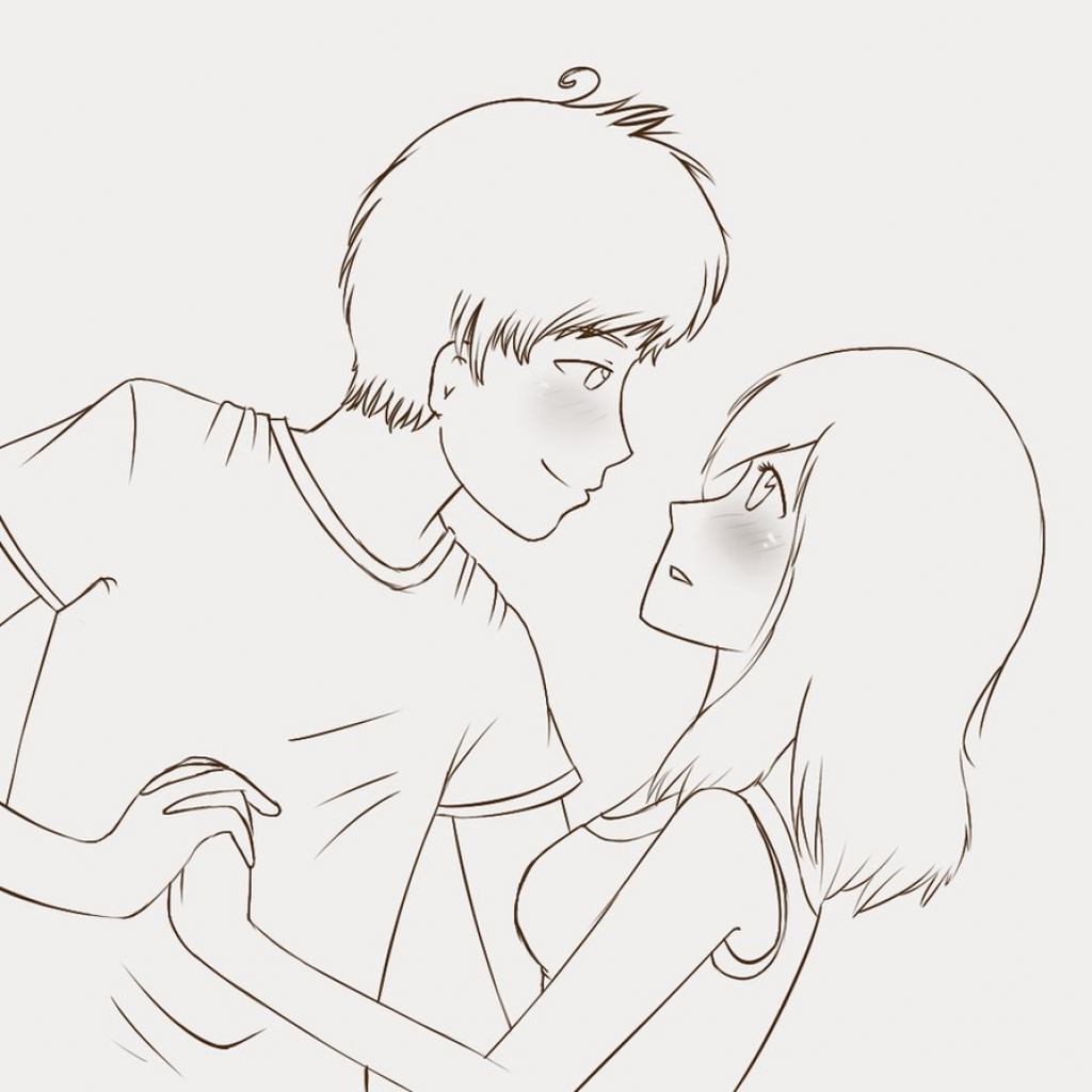 Anime Love Kiss Drawing at GetDrawings | Free download