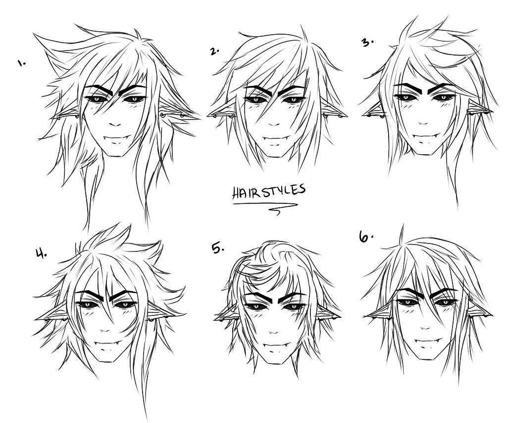 beautiful Anime Hair Male Drawing for Rounded Face