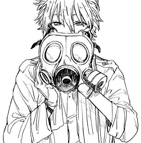 anime mask gas manga drawing clear monochrome boy bw drawr gasmask murder dramatical getdrawings obsession google masque gaz