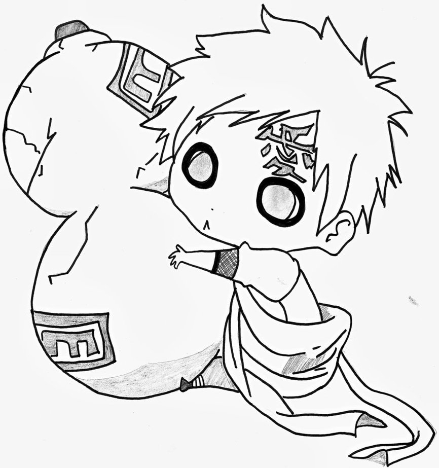 866x923 Drawing Anime Naruto Chibi Chibi Gaara By Wa Luigi.