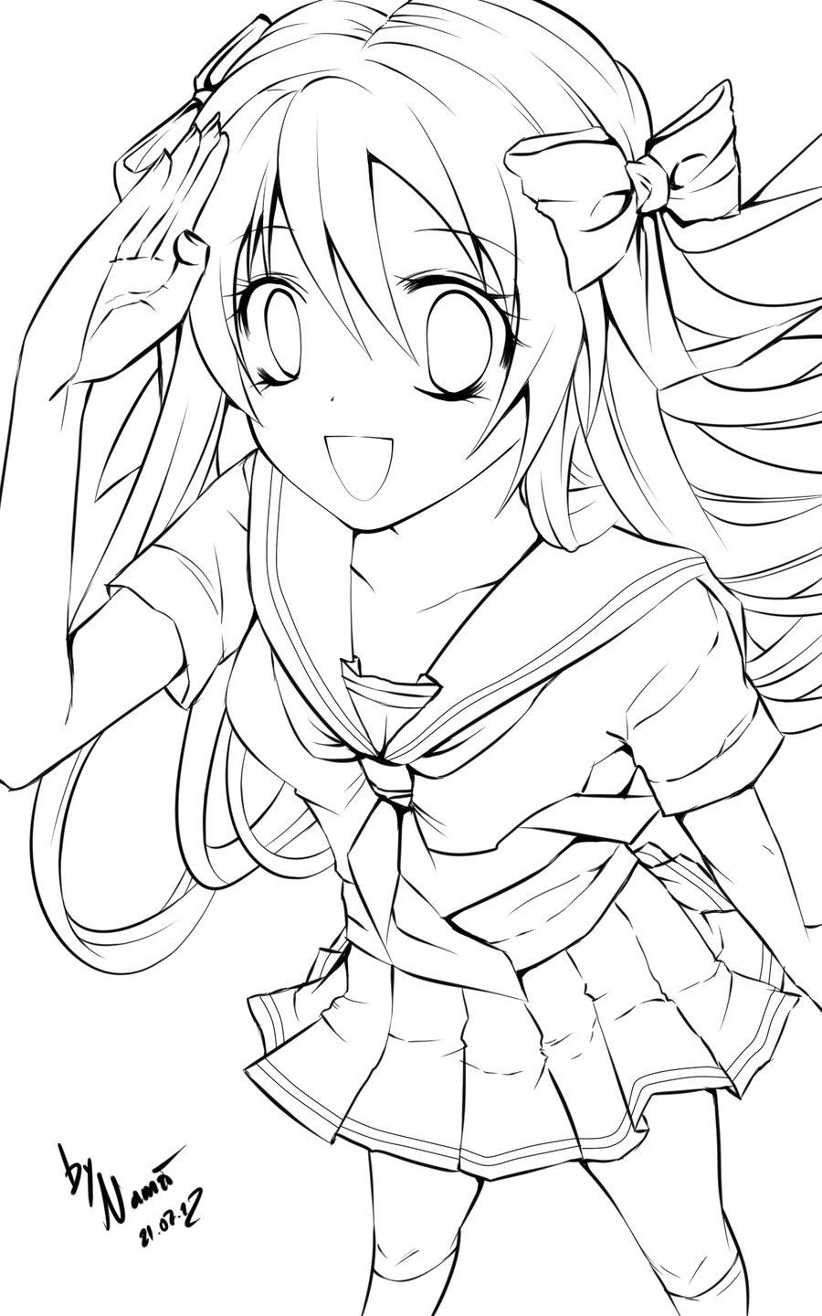 Anime Outline Drawing at GetDrawings | Free download