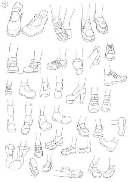 anime shoes sketch