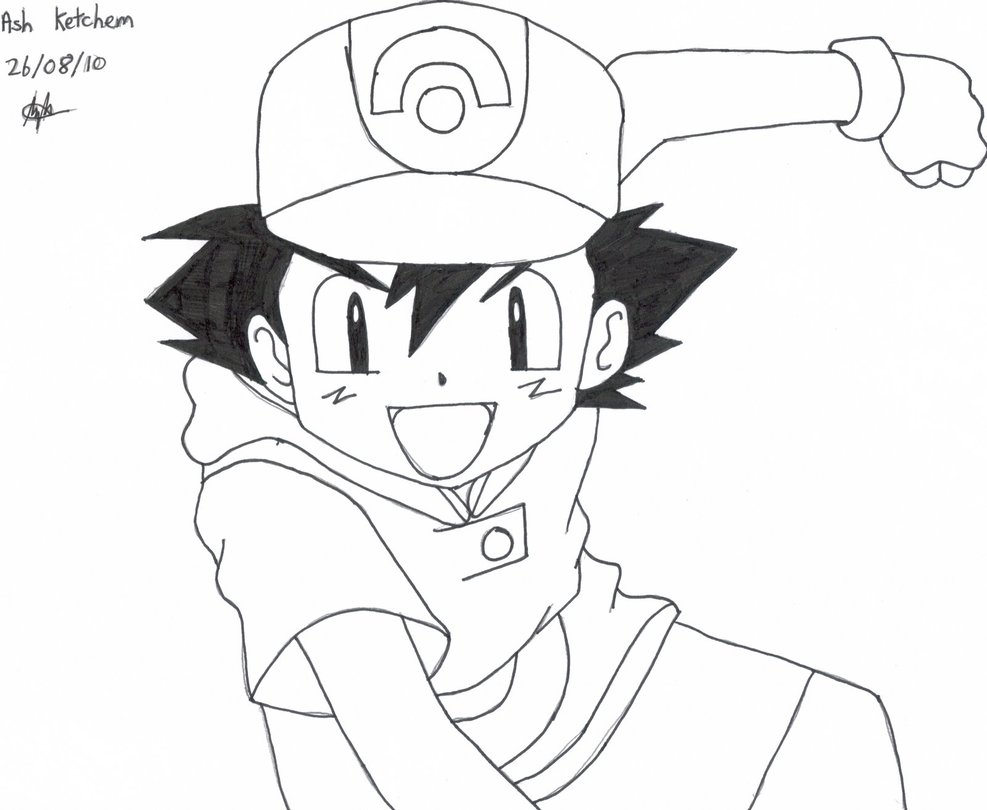 ASH - POKEMON [Esboço] - Desenho de feerhax - Gartic