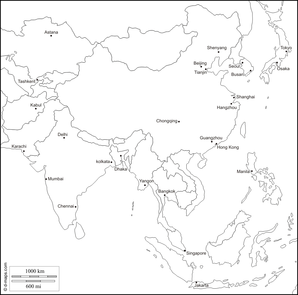 32 Blank Map Of East Asia - Maps Database Source