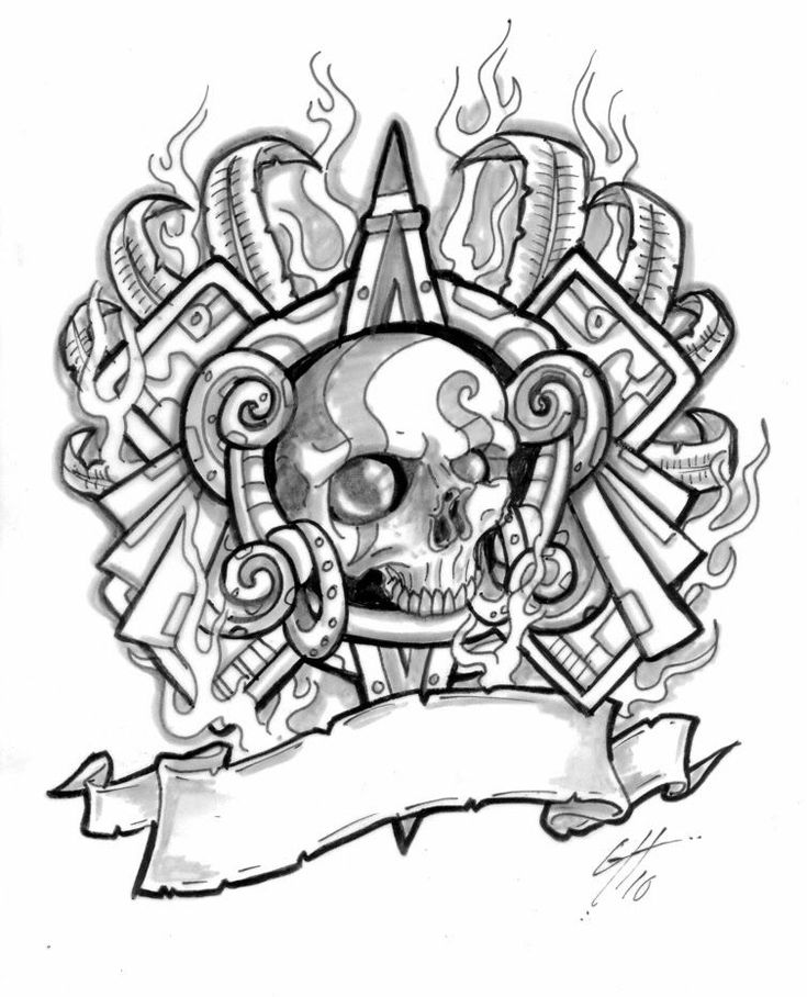 Aztec Skull Drawing at GetDrawings Free download