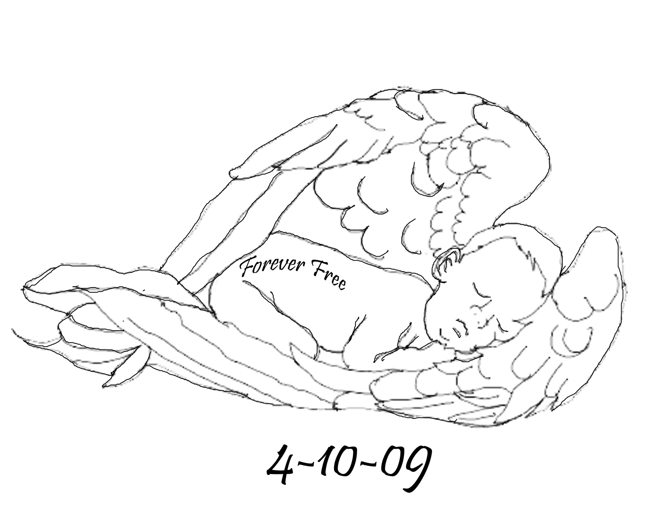 Спящий ангел рисунок карандашом