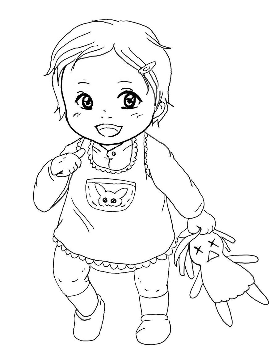 Baby Drawing Newborn Chibi Easy Drawings Ragdoll Sketches Doll Rag Draw C.....