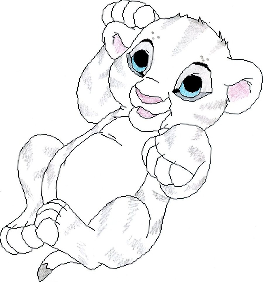 baby lion coloring page