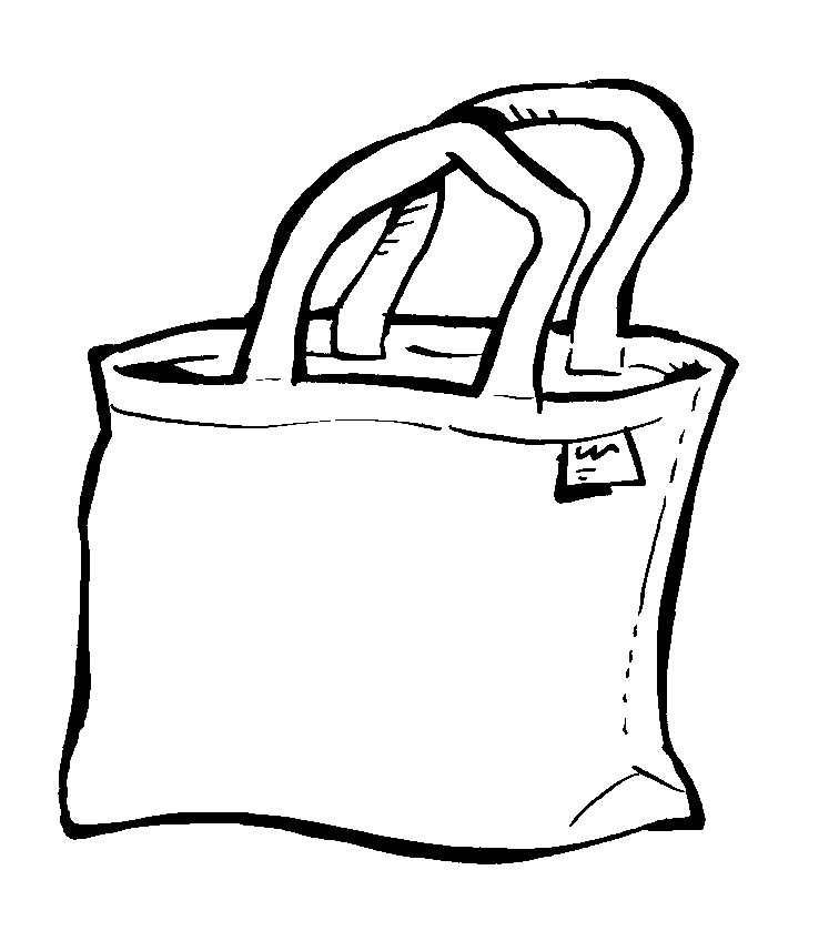 Inked sketch of a bag