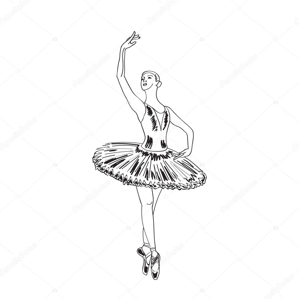 Балерина в пачке раскраска