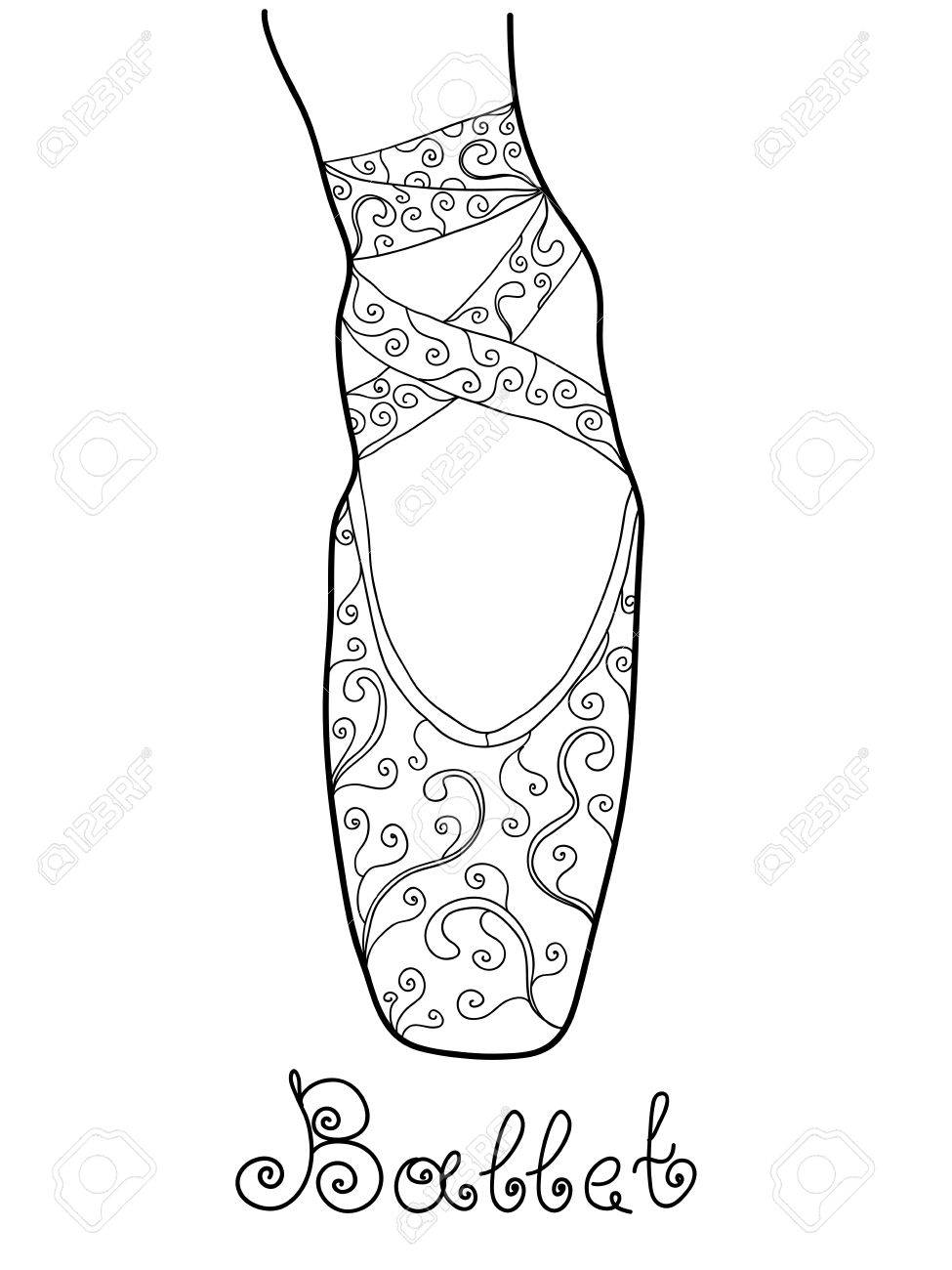 Ballet Pointe Shoes Drawing at GetDrawings | Free download